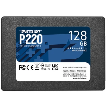 SSD Patriot P220 128 ГБ 2,5" SATA III TLC, 550/500 МБ/с, 50000 IOPS(DL_795188D46A15)