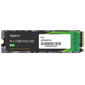 SSD Apacer AS2280P4X 256 ГБ M.2 PCIe 3.0 x4 NVMe 3D TLC, чтение 2100 МБ/с, запись 1700 МБ/с(DL_345710156F19)