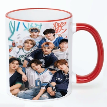 Чашка Stray Kids K-pop #006 (кружка, кружка) Белая с Красной ручкой 330 мл