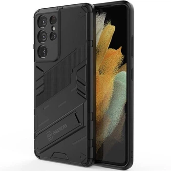 Защитный чехол с подставкой Deexe Bibercas для Samsung Galaxy S21 Ultra (G998) - Black