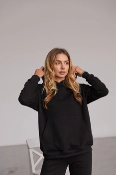Стильний худі для вагітних та годуючих мам тринитка Chelm L-XL (46-48) Lullababe Чорний