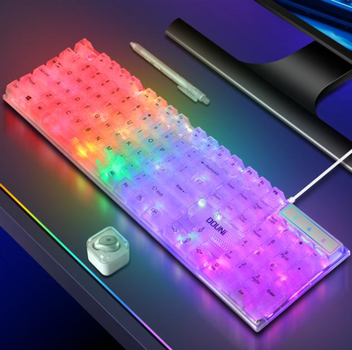 Клавиатура Yelandar AN-T20 проводная USB мембранная с подсветкой RGB White