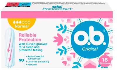 Тампони жіночі гігієнічні o.b. Original Normal 16 шт (3574661900476/3574660089318/3574661350134)
