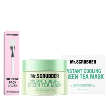 Охлаждающая маска Instant Cooling Green Tea Mask с экстрактом зеленого чая Mr SCRUBBER + Силиконовый шпатель