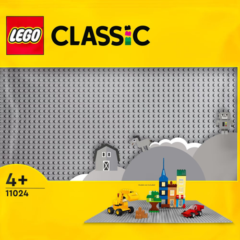 Конструктор LEGO Classic Будівельна пластина Сіра 12 шт (11024)