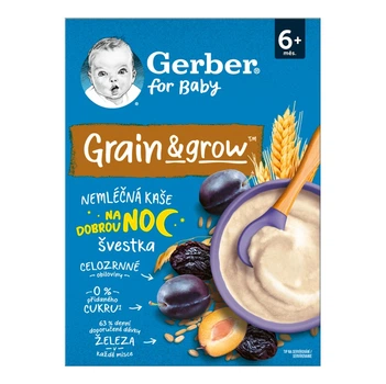 Каша суха безмолочна Gerber Вівсяно-пшенична з чорносливом для дітей з 6 місяців 200 г (8445291103122)