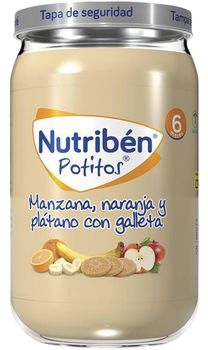 Дитяче пюре Nutriben Apple, Orange, Banana, Banana and Biscuits Potito 235 г (8430094313366)