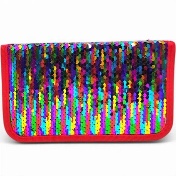 Пенал-книжка школьный с пайетками MIC 13x4x20 см Разноцветный