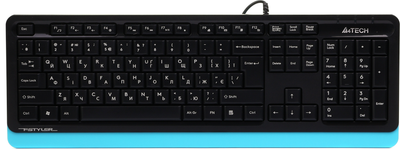 Клавіатура дротова A4Tech FK10 USB Blue (4711421942881)