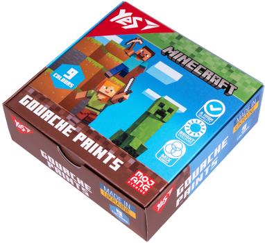Краски гуашевые YES Minecraft 9 цветов 20 мл (4823125200966)