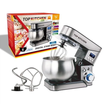 Миксер планетарный Top Kitchen TK-00224 LCD 4000W Тестомес с чашей