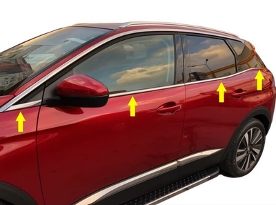Нижние молдинги для стекол из нержавеющей стали (8 шт) Carmos для Peugeot 3008 (2016-2023)