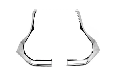 2 Накладки на задние фонари для Toyota Land Cruiser Prado 150 2018+ (Вариант 2, хром)