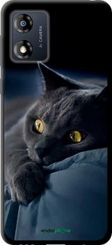Чехол на Motorola Moto E13 Дымчатый кот "825b-3053-70447"