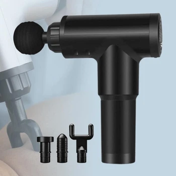 Массажный пистолет перкуссионный для тела Fascial Gun ручной для вибромассажа мышц, Черный