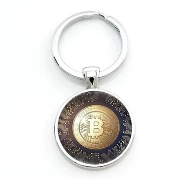 Брелок для ключей Bitcoin подвеска для сумки - рюкзака в виде сувенирной монеты Биткоин BTC, бронзовий ( 101358717)