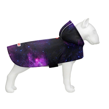 Дождевик-накидка с капюшоном для собак WAUDOG Clothes, рисунок "NASA21", L, А 48-52 см, B 60-70 см, С 42-52 см