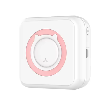 Портативный Bluetooth термопринтер Бело-Розовый