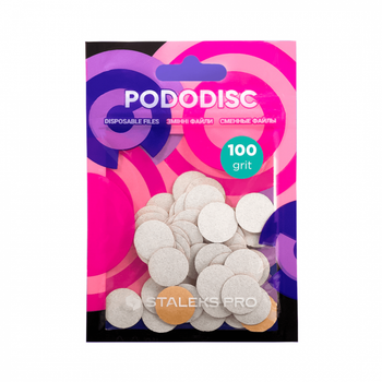 Сменные файлы STALEKS Pododisc для педикюрного диска S, 15 мм, 100 грит, белые, набор 50 шт