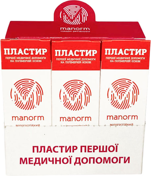 Набір пластирів Manorm на полімерній основі 19х72 мм 15 упаковок по 10 шт (4820136731038)