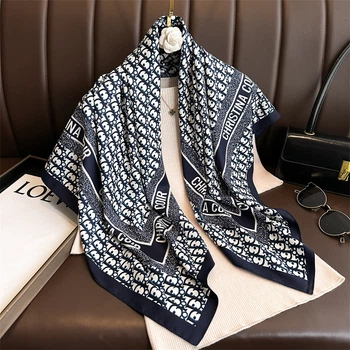 Жіноча хустка бандана шарф пов'язка на шию сумку голову Honey Fashion Accessories синій (12-310)