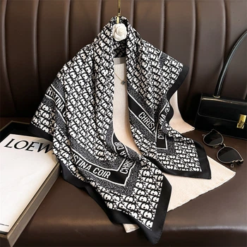 Жіноча хустка бандана шарф пов'язка на шию сумку голову Honey Fashion Accessories чорний (12-310)