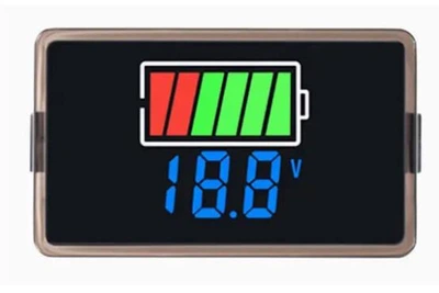 Универсальный индикатор заряда (li-ion/LiFePO4/Pb) с вольтметром 8-100V DC синий