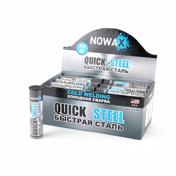 Клей холодне зварювання Nowax Quick Steel 57г темно-сірий для ремонту труб та деталей герметик адгезивний (IO-JU_22B)