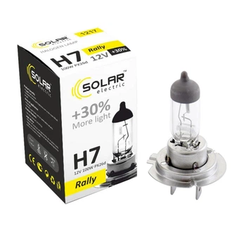 Галогенова лампа Solar H7 12V 100W PX26d для авто фари освітлення головного світла протитуманні фари (IO-JU_22B)
