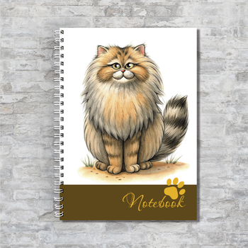 Блокнот А5 Кот + котенок на пружине 50 чистых листов бумага 80 г/м² ENTERSTORE (art. NTB-CAT-2502A5)