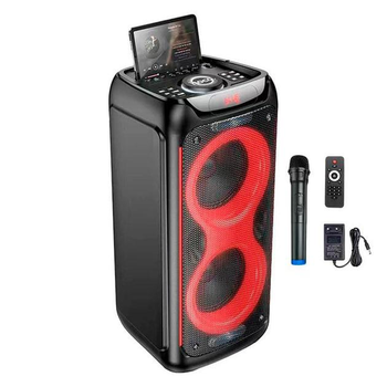 Портативна бездротова Bluetooth колонка акустика-караоке з мікрофоном Hoco DS54 BT5.0, TWS, TF/USB/AUX, 25Wx2, 3H, 1mic, remorte Black