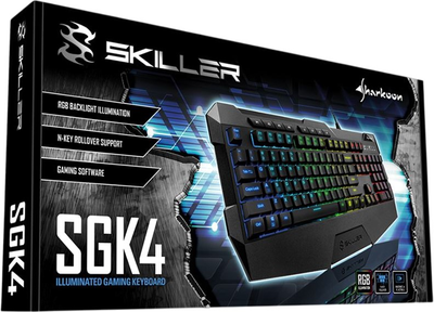 Klawiatura gamingowa Sharkoon Skiller SGK4 USB Black (4044951026265)