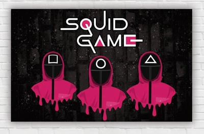 Бумажный плакат "Игра в кальмара. Squid Game" 120х75см