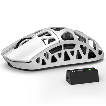 Геймерська бездротова (Bluetooth + 2,4G) миша з магнію Attack Shark R3, PixArt PAW3395, 8K, 26000DPI, White/БІЛА (R3-3395W)
