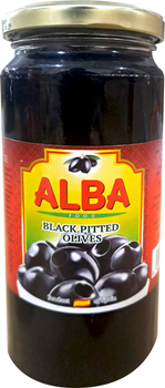 Маслини чорні Alba Food 200/260 без кісточки 358 мл (8436024299878)