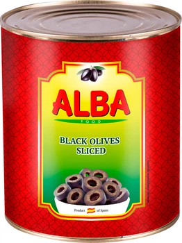 Маслины черные Alba Food резаные 3.1 л (8435761500063)