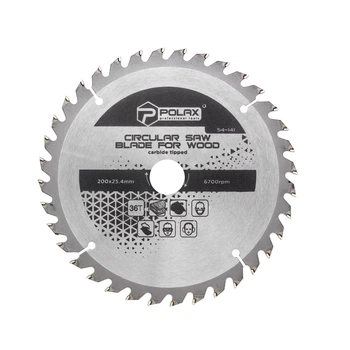 Диск пильный Polax по дереву с твердосплавными напайками 200x25.4/20, 36Т (54-141)