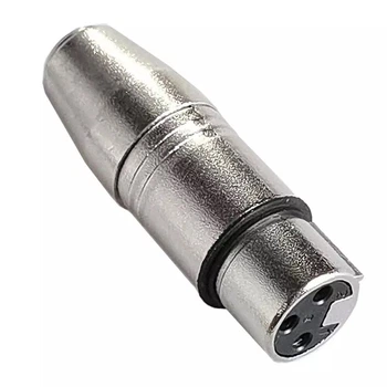 Перехідник аудіо Lucom XLR 3p-Jack 3.5mm 3pin F/F адаптер Metal корпус металік(62.09.8463)