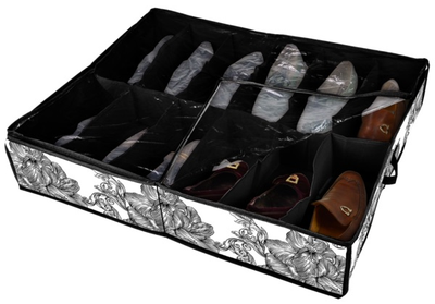 Органайзер для хранения Idea Home NP-106-D Anthracite Flowers 74.5 x 60 x 15 см (NP-106-D ткан. 12ком. д/взуття Anthracite Flowers)
