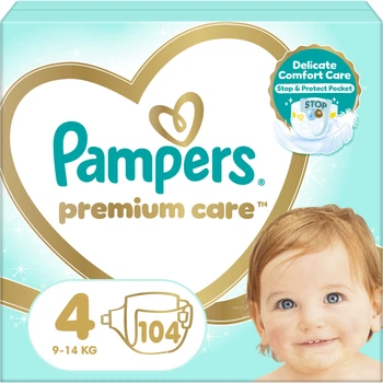Подгузники Pampers Premium Care Размер 4 (9-14 кг) 104 шт (4015400465447)