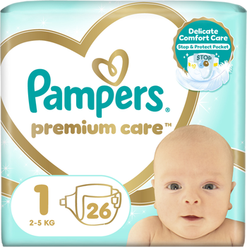 Подгузники Pampers Premium Care Размер 1 (2-5 кг) 26 шт (8001841104614)