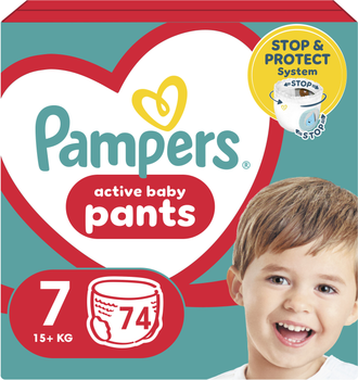 Підгузки-трусики Pampers Active Baby Pants Розмір 7 (15+ кг) 74 шт (8006540069622)