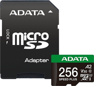 Карта пам'яті ADATA Speed Plus MicroSDXC UHS-I U3 Class 10 256GB (UD256GUI3V30A2SP-RA1)