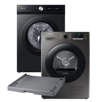 Стиральная машина полногабаритная SAMSUNG WW11B1504CABUA + Сушильная машина SAMSUNG DV90TA040AX/UA + Соединительный комплект Samsung SKK-DDX (комплект)