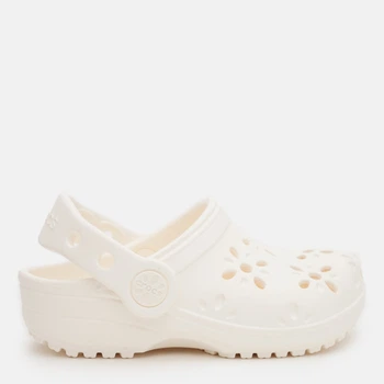 Детские кроксы-сабо для девочки Crocs Classic Floral Cut Out Clog T Chk 210944-0WV 25-26 (C9) Chalk (198445118661)