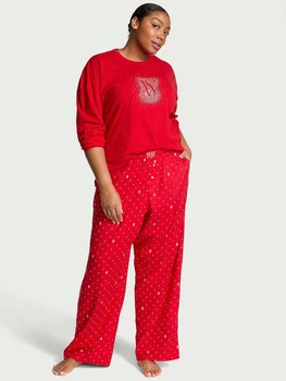 Пижама (лонгслив + штаны) женская хлопковая Victoria's Secret 943976754 L Красная (1159827079)