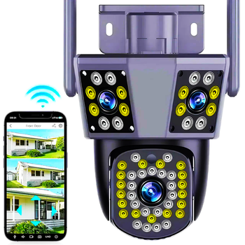 Вулична WIFI камера відеоспостереження 9MP, 6K, 3 об'єктиви (L)