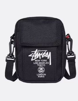 Барсетка мужская спортивная сумка-мессенджер кросс-боди stussy стуси черный (AN)26580