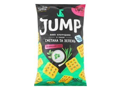 Снек вафлі кукурудзяні Jump 50г сметана та зелень