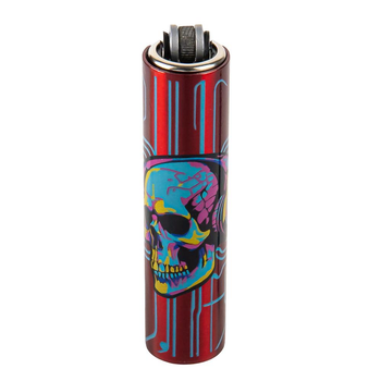 Зажигалка Clipper Mini Metal Case DJ Red Skull